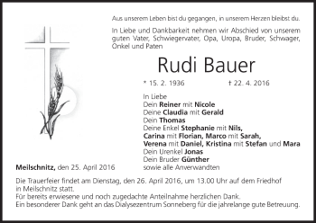 Anzeige von Rudi Bauer von MGO