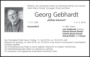 Anzeige von Georg Gebhardt von MGO