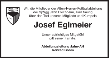 Anzeige von Josef Eglmeier von MGO