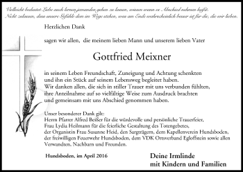 Anzeige von Gottfried Meixner von MGO