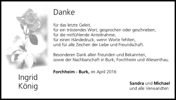 Anzeige von Ingrid König von MGO