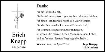 Anzeige von Erich Knapp von MGO