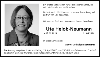 Anzeige von Ute Heiob-Neumann von MGO