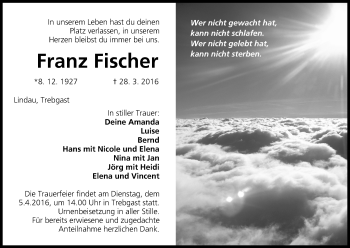 Anzeige von Franz Fischer von MGO