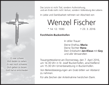 Anzeige von Wenzel Fischer von MGO