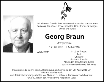 Anzeige von Georg Braun von MGO