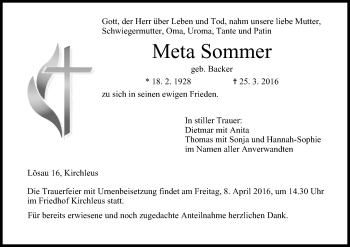 Anzeige von Meta Sommer von MGO