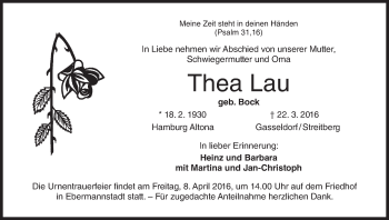 Anzeige von Thea Lau von MGO