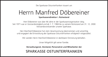Anzeige von Manfred Döbereiner von MGO