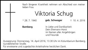 Anzeige von Viktoria Schug von MGO