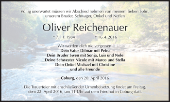 Anzeige von Oliver Reichenauer von MGO
