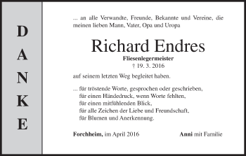 Anzeige von Richard Endres von MGO