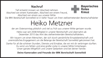 Anzeige von Heiko Metzner von MGO
