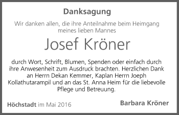 Anzeige von Josef Kröner von MGO