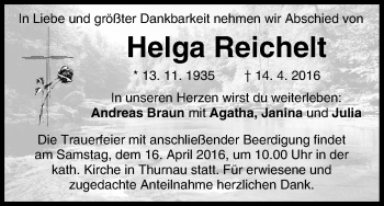 Anzeige von Helga Reichelt von MGO