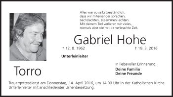 Anzeige von Gabriel Hohe von MGO