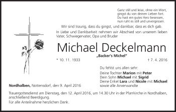 Anzeige von Michael Deckelmann von MGO