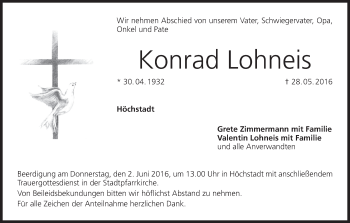 Anzeige von Konrad Lohneis von MGO