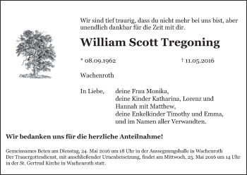 Anzeige von William Scott Tregoning von MGO