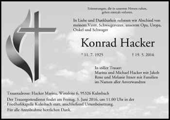 Anzeige von Konrad Hacker von MGO