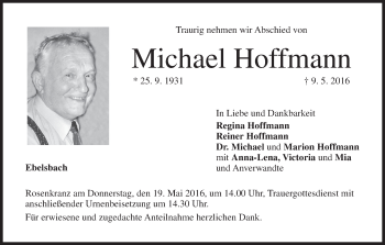 Anzeige von Michael Hoffmann von MGO