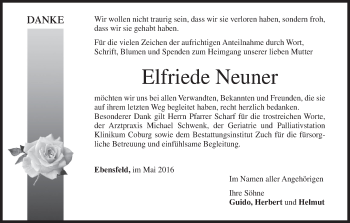 Anzeige von Elfriede Neuner von MGO