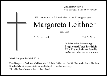 Anzeige von Margareta Leithner von MGO