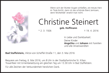 Anzeige von Christine Steinert von MGO