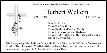 Anzeige von Herbert Wellein von MGO