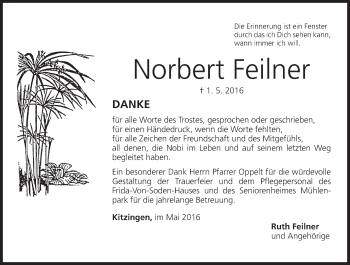 Anzeige von Norbert Feilner von MGO