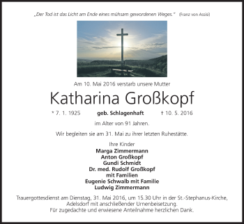 Anzeige von Katharina Großkopf von MGO