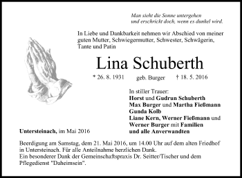 Anzeige von Lina Schuberth von MGO