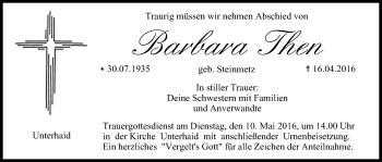 Anzeige von Barbara Then von MGO