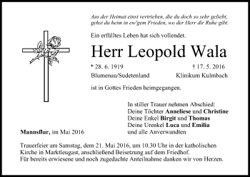 Anzeige von Leopold Wala von MGO