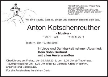 Anzeige von Anton Kotschenreuther von MGO
