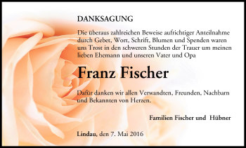 Anzeige von Franz Fischer von MGO