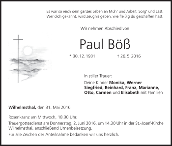 Anzeige von Paul Böß von MGO