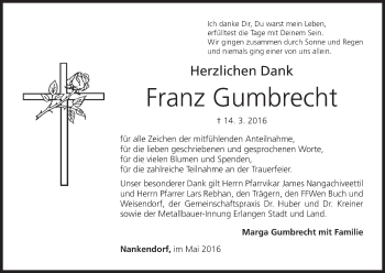 Anzeige von Franz Gumbrecht von MGO