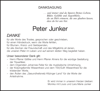 Anzeige von Peter Junker von MGO