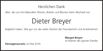 Anzeige von Dieter Breyer von MGO