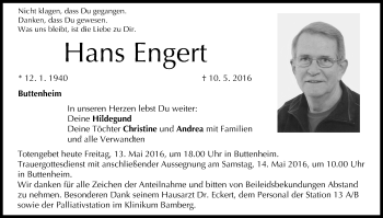 Anzeige von Hans Engert von MGO