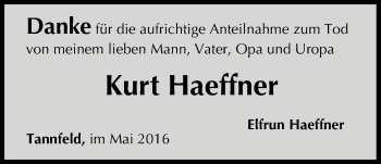 Anzeige von Kurt Haeffner von MGO