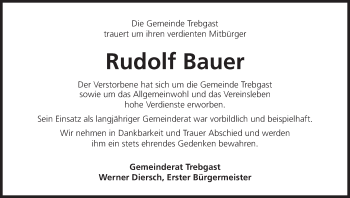 Anzeige von Rudolf Bauer von MGO