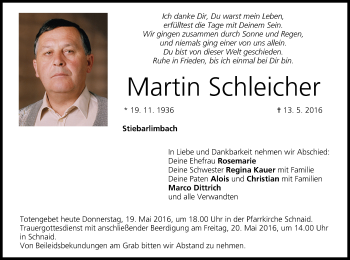 Anzeige von Martin Schleicher von MGO