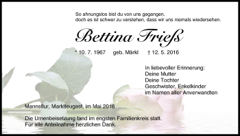 Anzeige von Bettina Frieß von MGO