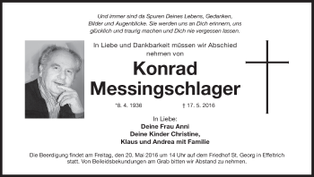 Anzeige von Konrad Messingschlager von MGO