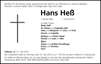 Anzeige von Hans Heß von MGO