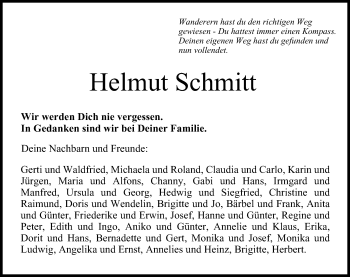 Anzeige von Helmut Schmitt von MGO
