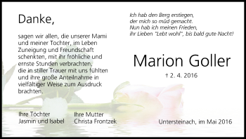 Anzeige von Marion Goller von MGO
