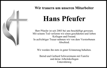 Anzeige von Hans Pfeufer von MGO